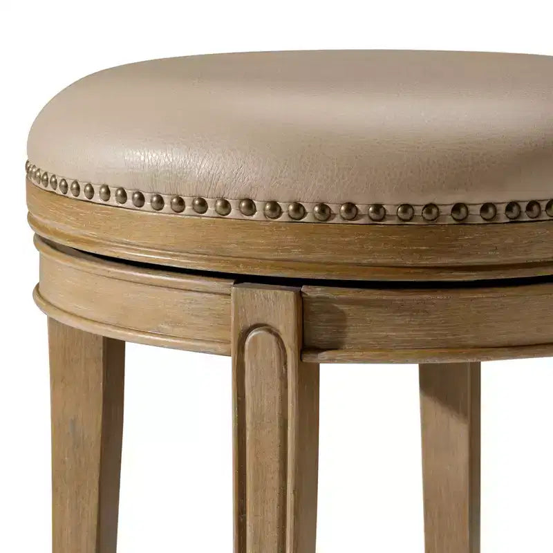 Sgabello da bancone girevole senza schienale in similpelle, ritorno a memoria di 180°, 136 kg, altezza 66 cm