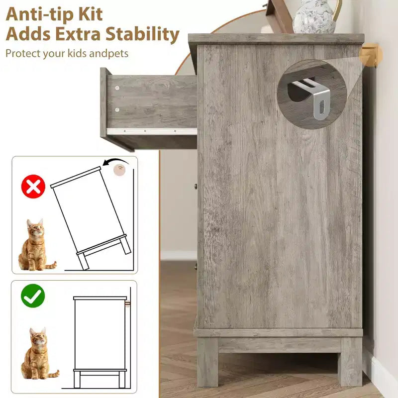 Cassettiera a 6 cassetti larga 119 cm, base rialzata, mobile contenitore per camera da letto e armadio
