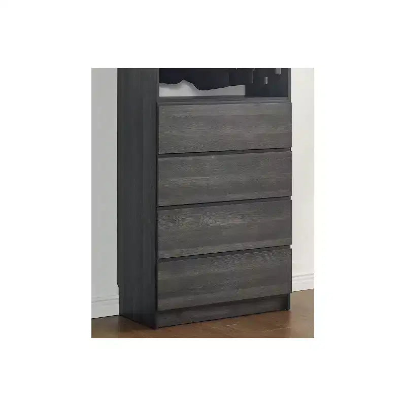 Sistema Cabina Armadio Modulare, 4 Cassetti, Ripiani Regolabili, Aste Appendiabiti, Grigio, 210 cm H