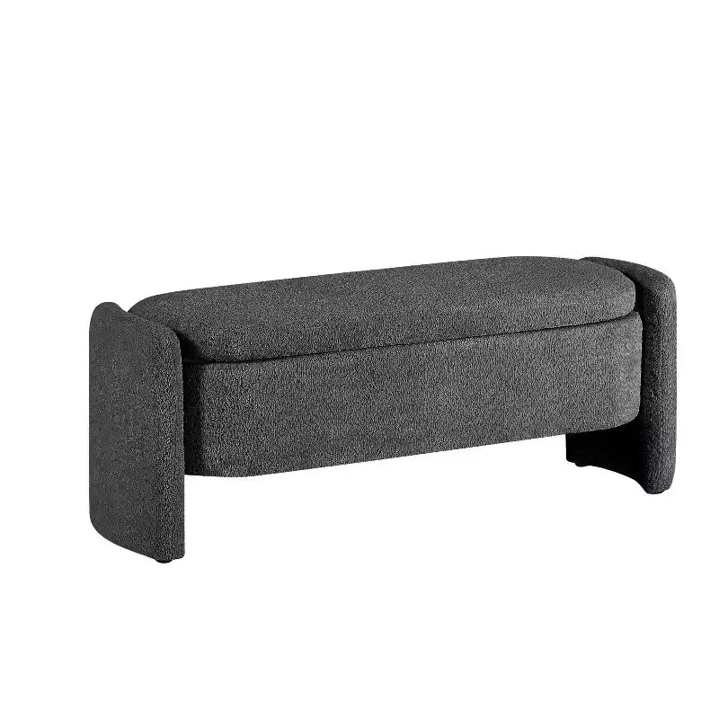 Panca contenitore/pouf di grandi dimensioni, scomparto nascosto, capacità 113 kg, 120x43x45 cm, Grigio