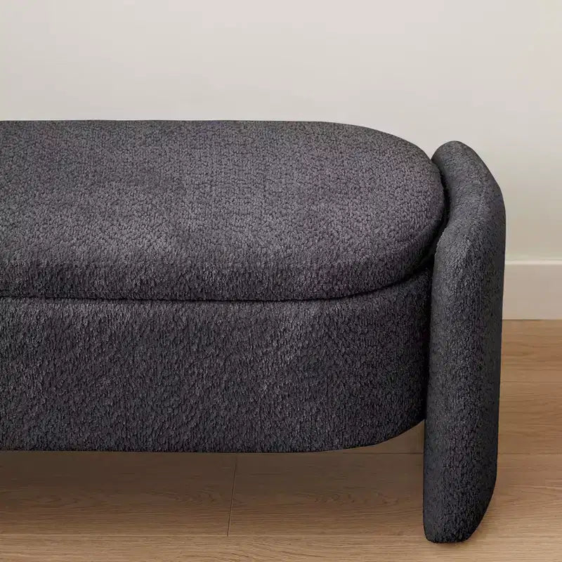 Panca contenitore/pouf di grandi dimensioni, scomparto nascosto, capacità 113 kg, 120x43x45 cm, Grigio
