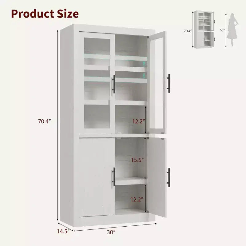 Mobile Contenitore con Cornice, 4 Ante, Legno, Finitura Moderna, Montaggio Facile