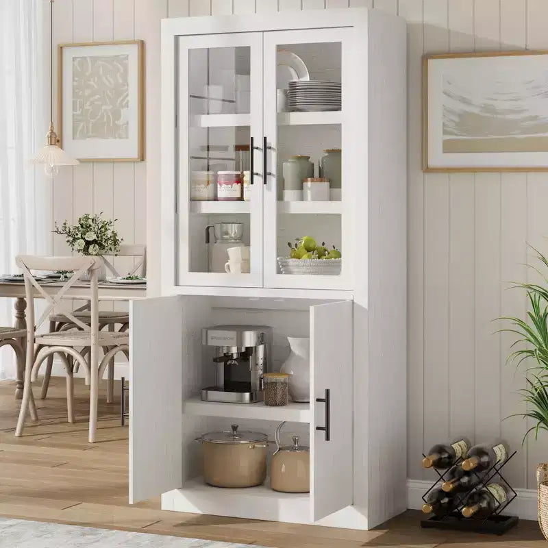 Mobile Contenitore con Cornice, 4 Ante, Legno, Finitura Moderna, Montaggio Facile