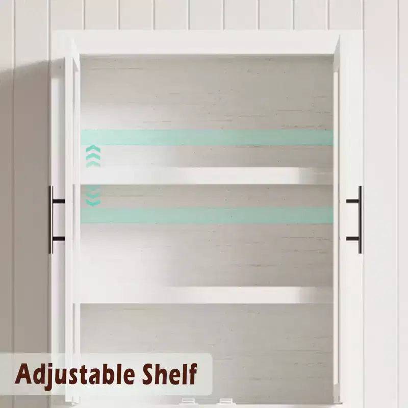 Mobile Contenitore con Cornice, 4 Ante, Legno, Finitura Moderna, Montaggio Facile