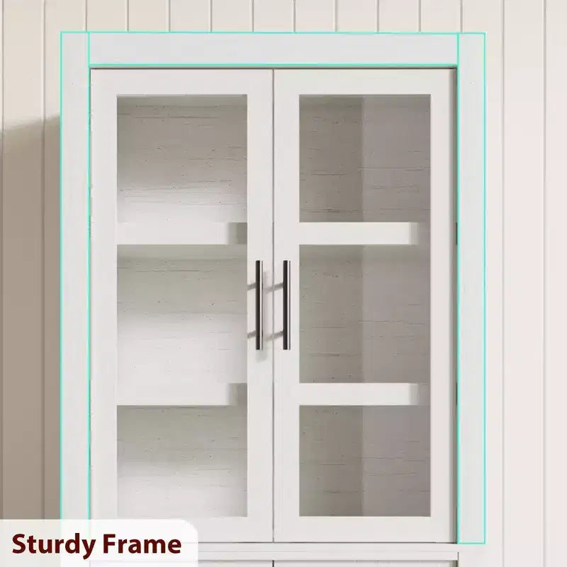 Mobile Contenitore con Cornice, 4 Ante, Legno, Finitura Moderna, Montaggio Facile