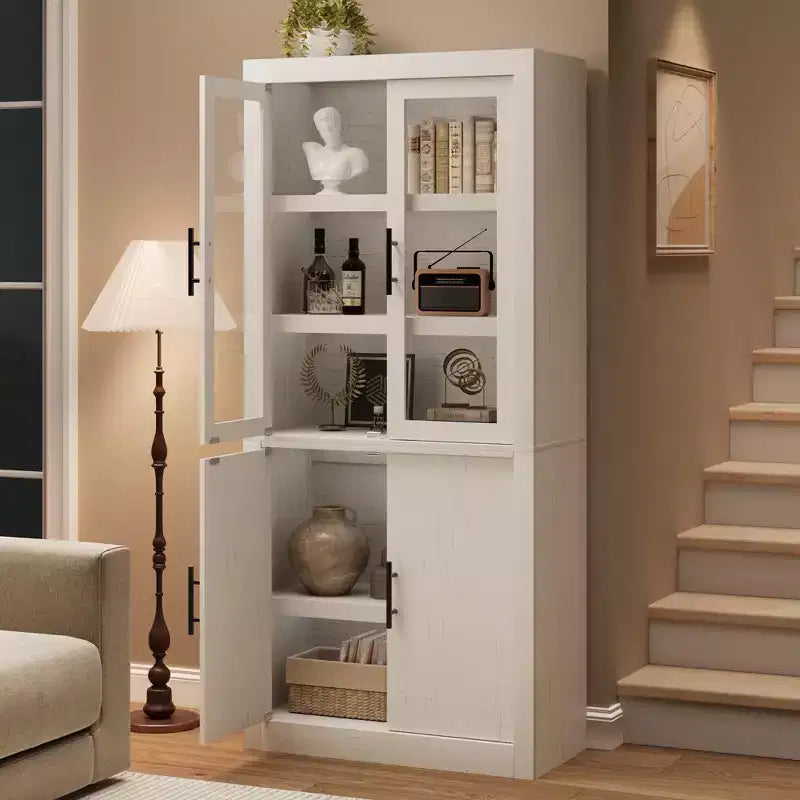 Mobile Contenitore con Cornice, 4 Ante, Legno, Finitura Moderna, Montaggio Facile