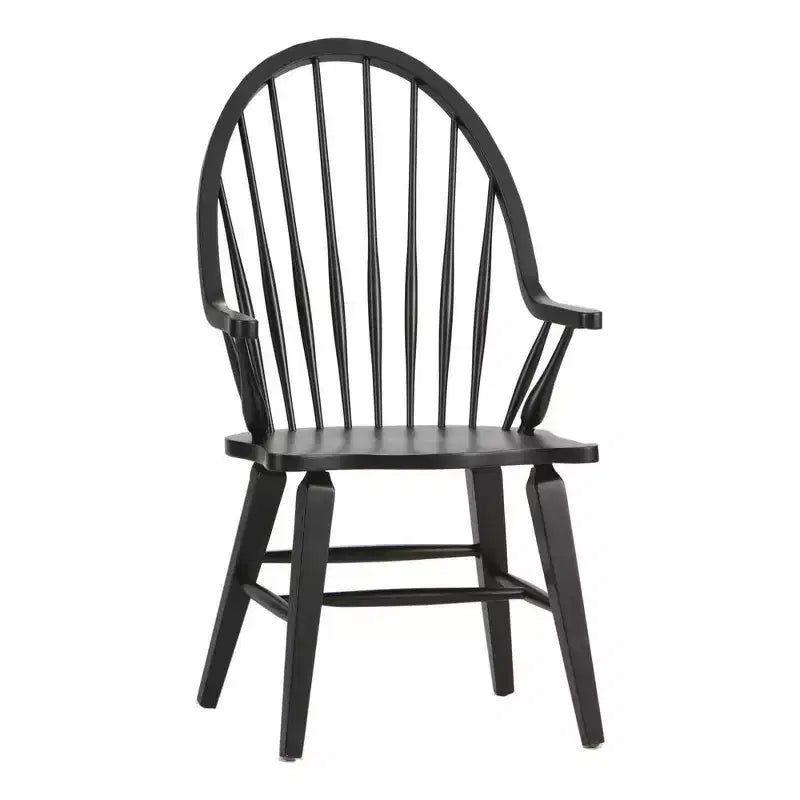 Liberty Furniture,Hearthstone Ridge Windsor Back Arm Chair - Black in Tobacco