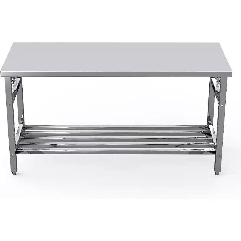 Tavolo da preparazione pieghevole in acciaio inox da 60" NSF, capacità 500 libbre, ripiano inferiore regolabile, per uso commerciale