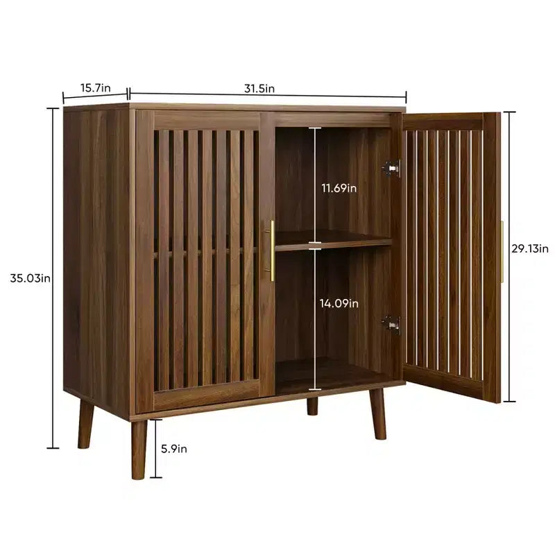 Credenza da fattoria, ante a persiana, ripiani regolabili, 80x40x89 cm