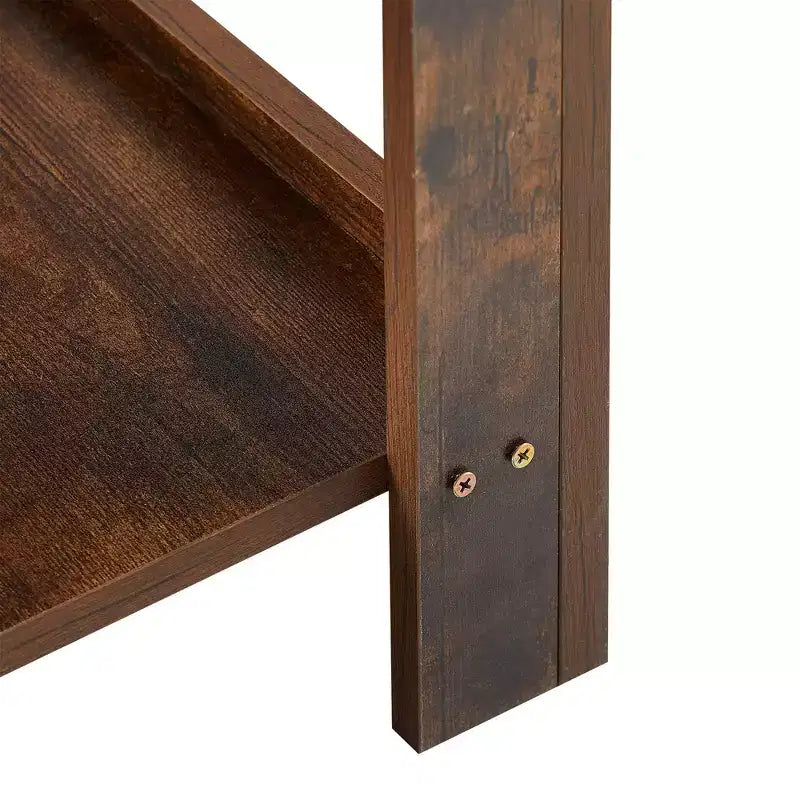 Comodino in rattan con cassetto e ripiano aperto, struttura in legno massello, comodino in stile rustico, marrone rustico