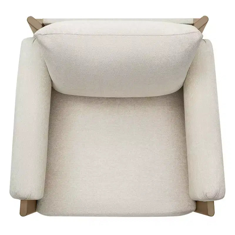 Poltrona imbottita Mid-Century Modern, gambe in legno di noce, cuscino sfoderabile