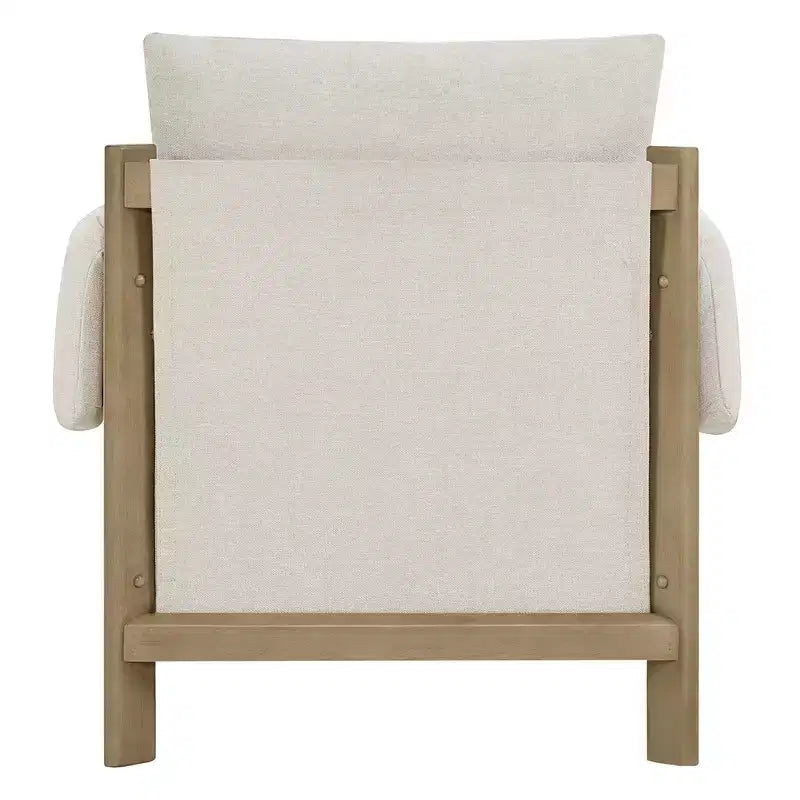 Poltrona imbottita Mid-Century Modern, gambe in legno di noce, cuscino sfoderabile