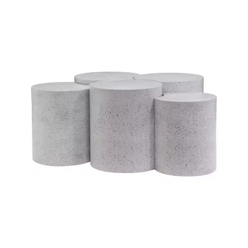 Tavolino da Salotto in Ferro e Terrazzo Nero, Esagonale, 45x44x20 pollici, Nessun Montaggio