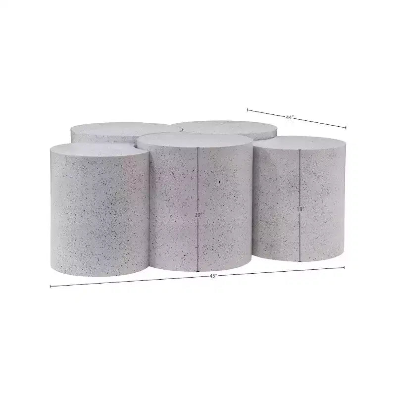 Tavolino da Salotto in Ferro e Terrazzo Nero, Esagonale, 45x44x20 pollici, Nessun Montaggio