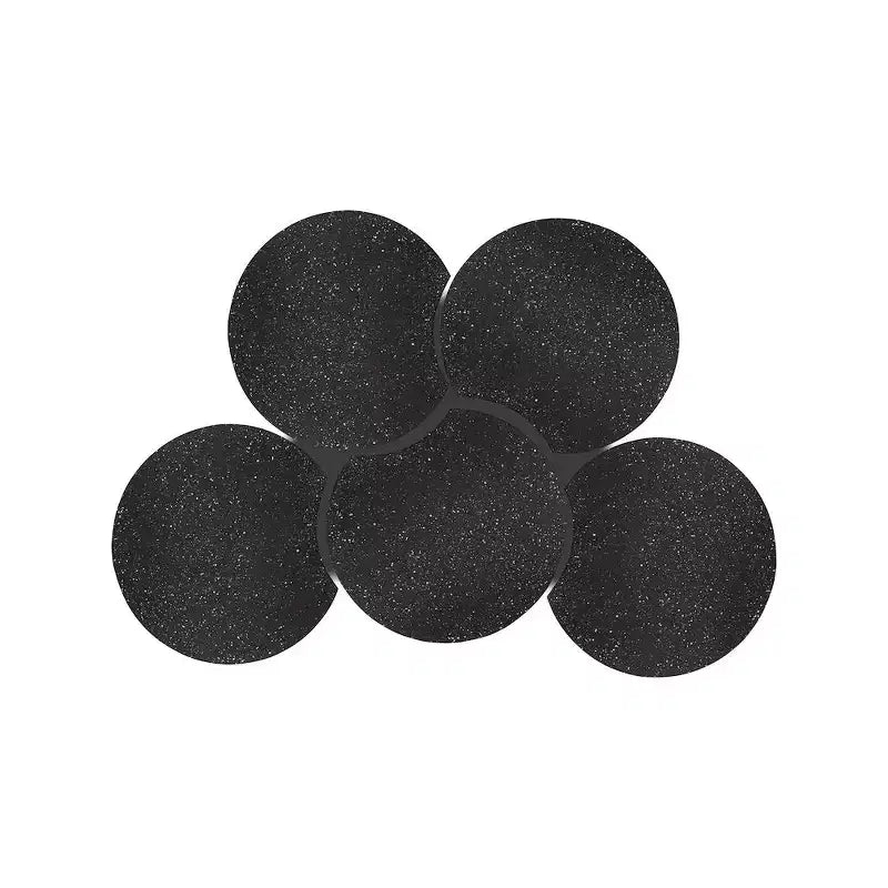 Tavolino da Salotto in Ferro e Terrazzo Nero, Esagonale, 45x44x20 pollici, Nessun Montaggio