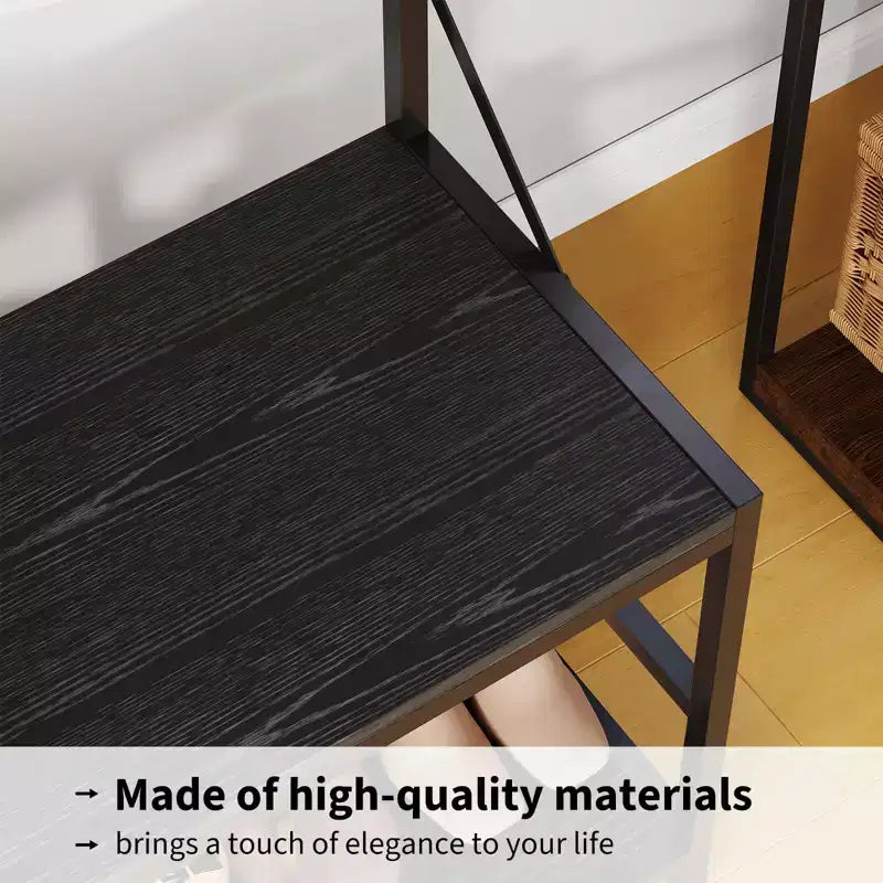 Mobile ingresso 5-in-1, Scarpiera e Appendiabiti con Panca e Ganci, 184 cm, per Ingresso, Corridoio, Camera da letto