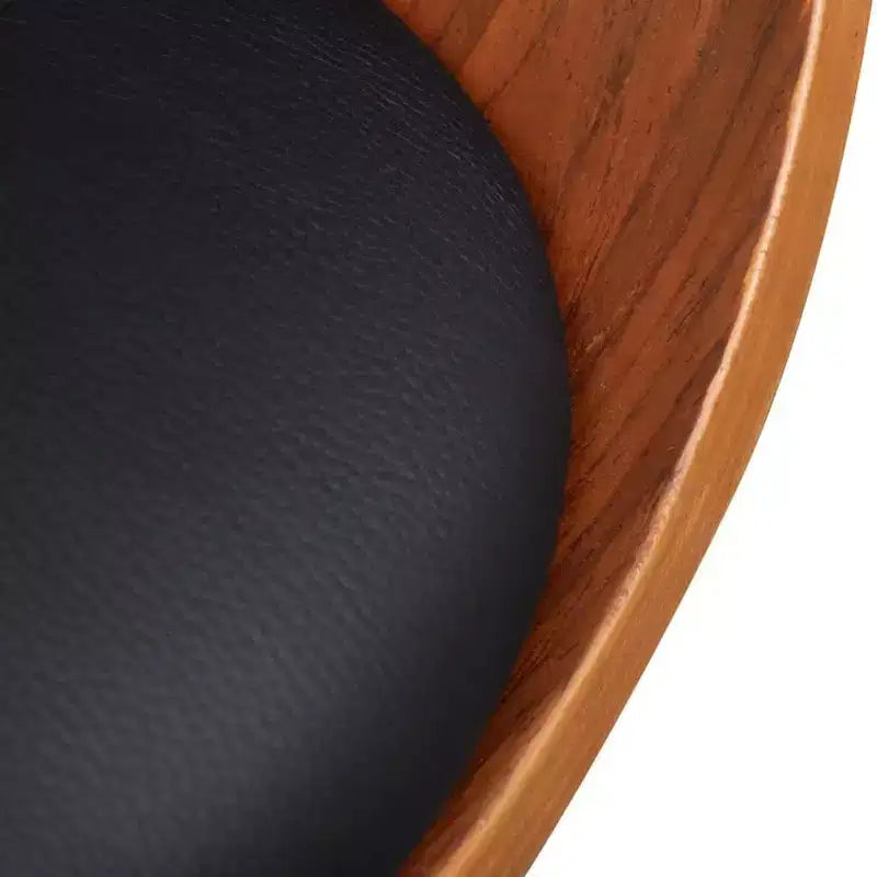 Sedia da pranzo in similpelle e legno nera e marrone, ergonomica, capacità 110 kg, nessun assemblaggio richiesto