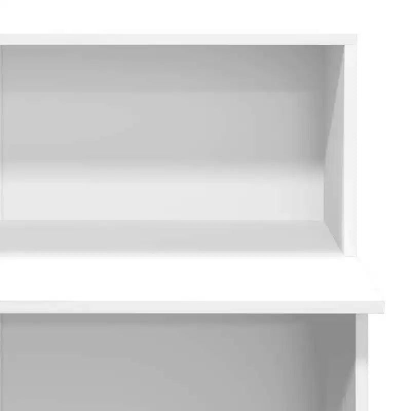Banco reception in legno ingegnerizzato bianco, con ripiano aperto, 50x100x103.5 cm, portata 60 kg