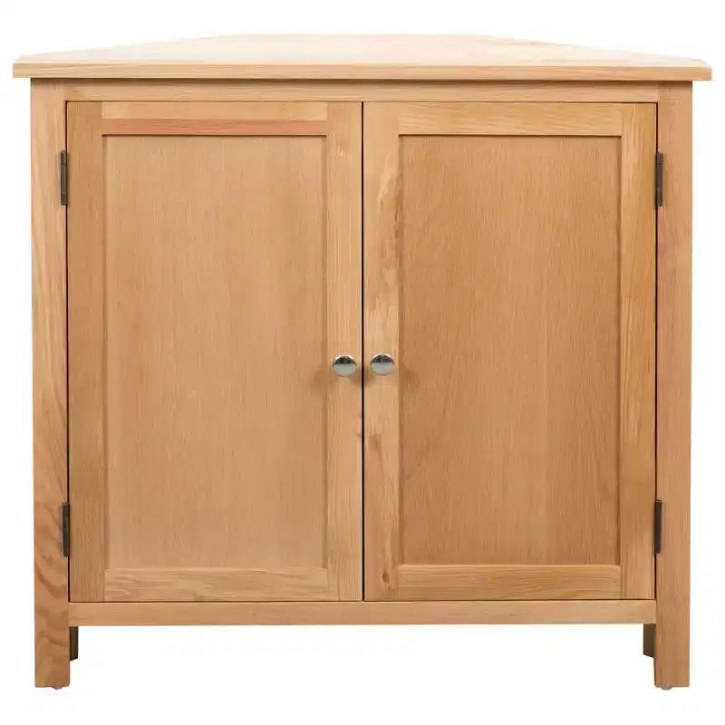 Armadio ad angolo Marrone Rovere massello e MDF, 2 ante, a triangolo, 33,5x80x78 cm