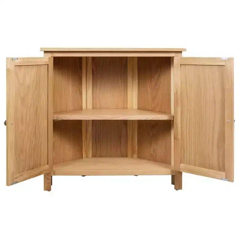 Armadio ad angolo Marrone Rovere massello e MDF, 2 ante, a triangolo, 33,5x80x78 cm
